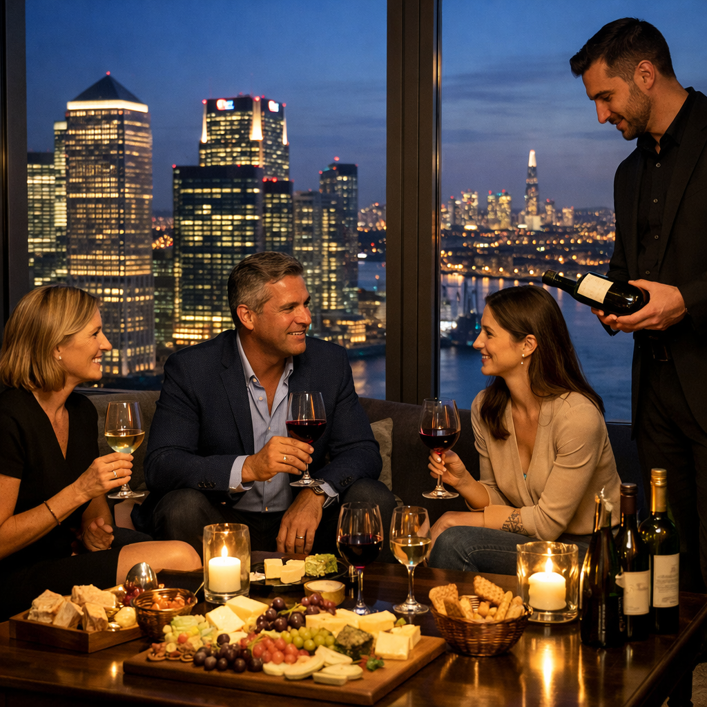 photographic Private Wine Cheese in the SkyAn intimate wine and cheese tasting hosted in a private skylevel setting within Canary Wharf Overlooking L-1 photographic Private Wine Cheese in the SkyAn intimate wine and cheese tasting hosted in a private skylevel setting within Canary Wharf Overlooking L-1